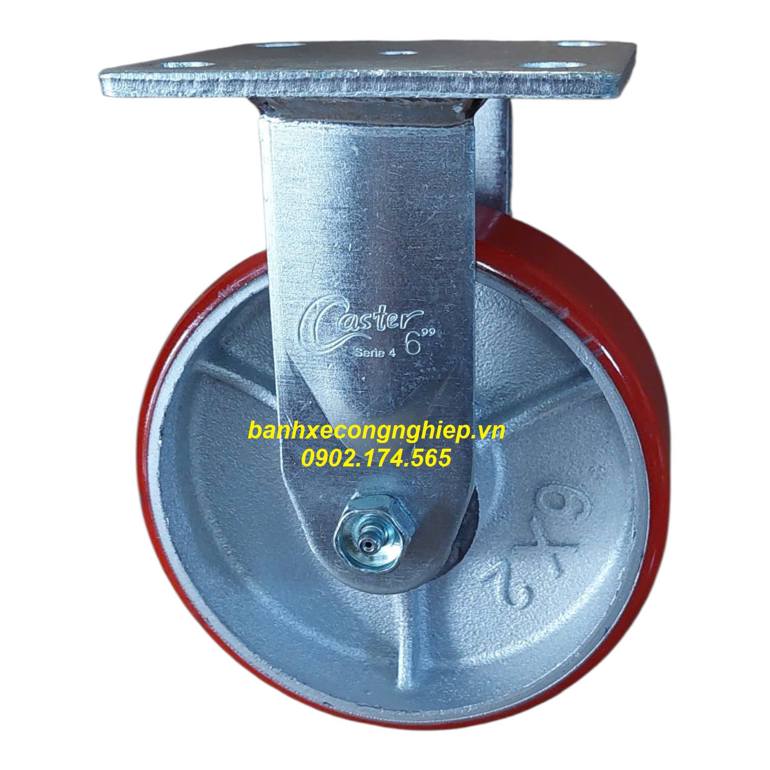 Bánh xe PU150x50 càng thép cố định Caster Serie 4 tiêu chuẩn USA
