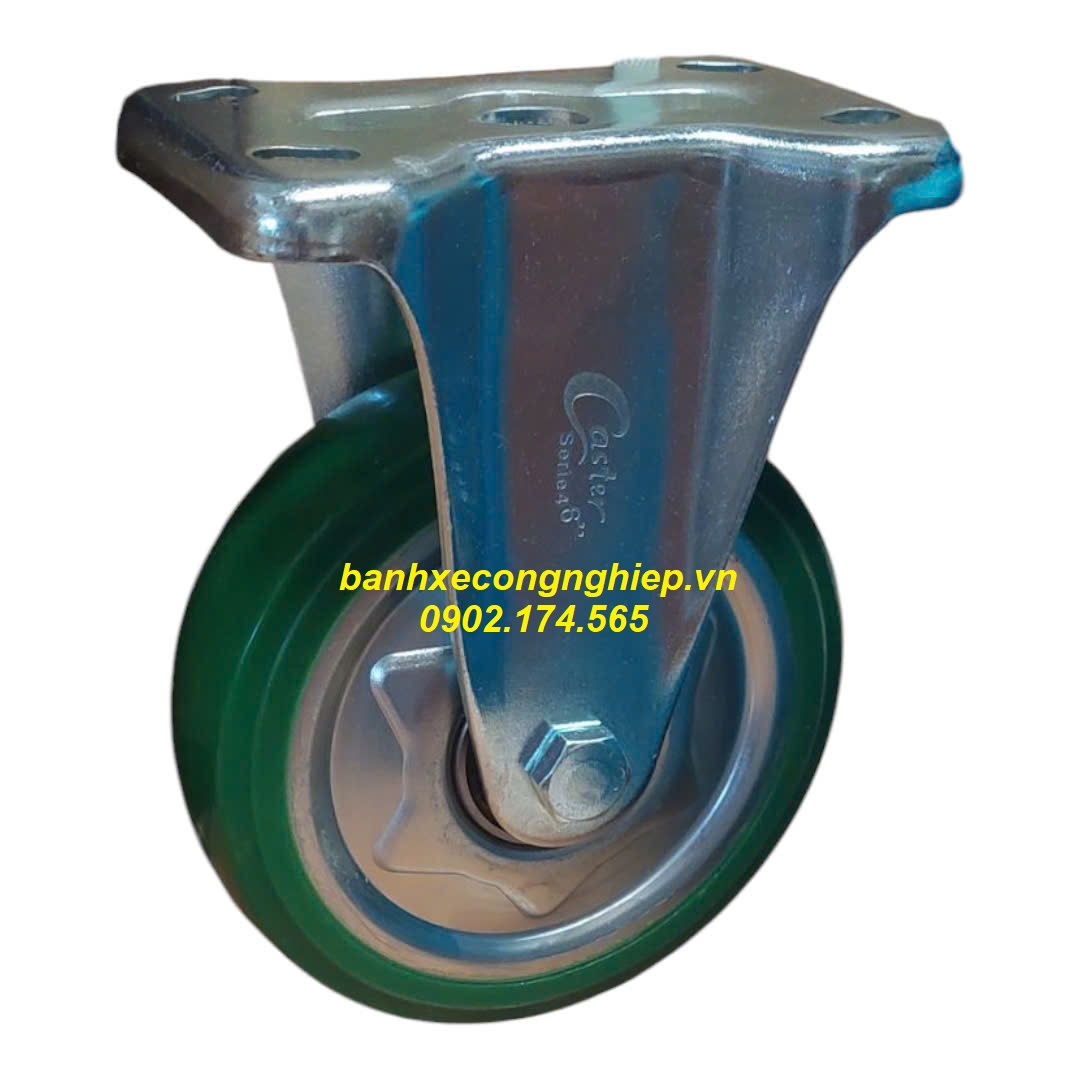 Bánh xe PU Nhật Bản 150mm càng thép cố định Caster Serie 4