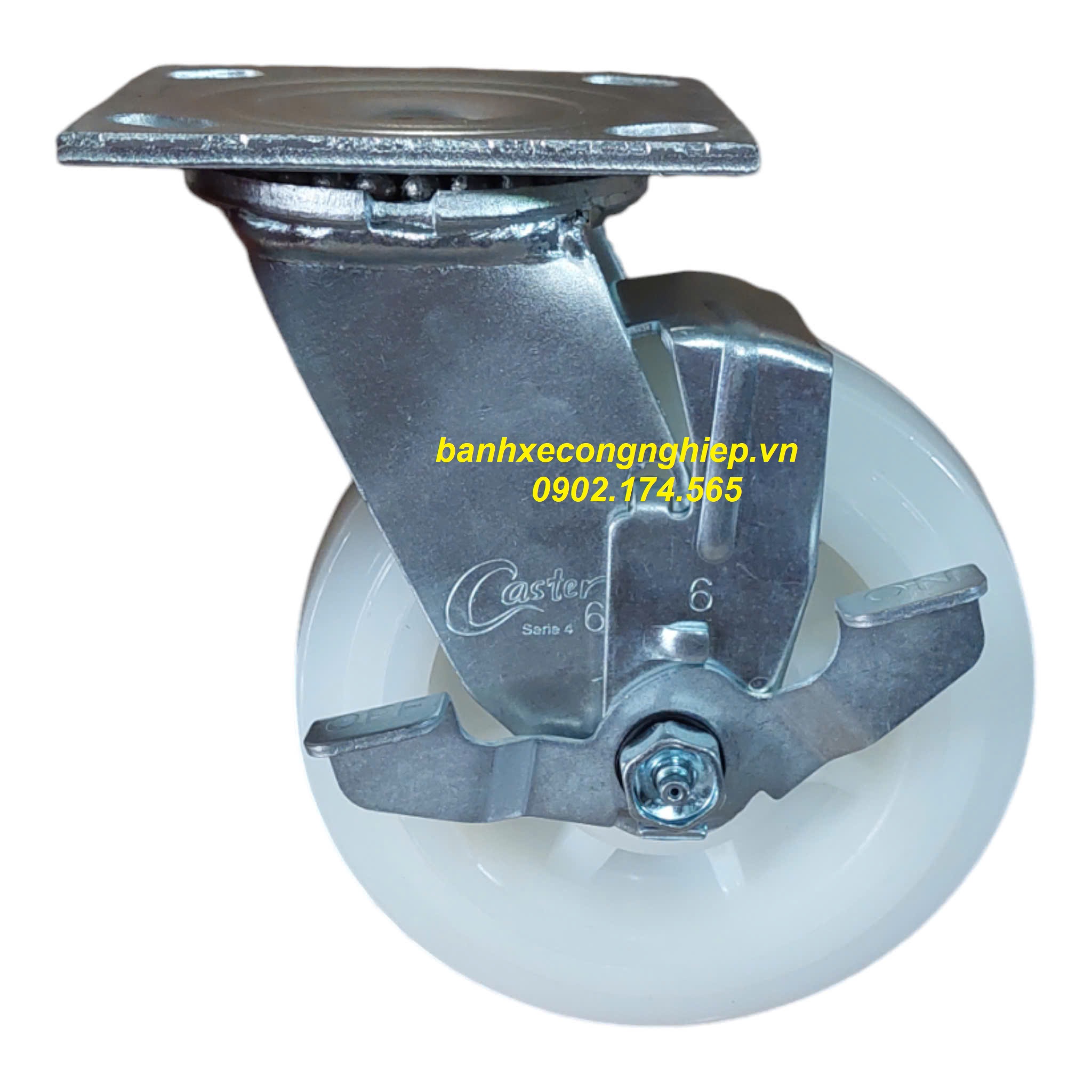 Bánh xe PA150x51 càng thép xoay khóa Caster Serie 4 tiêu chuẩn USA
