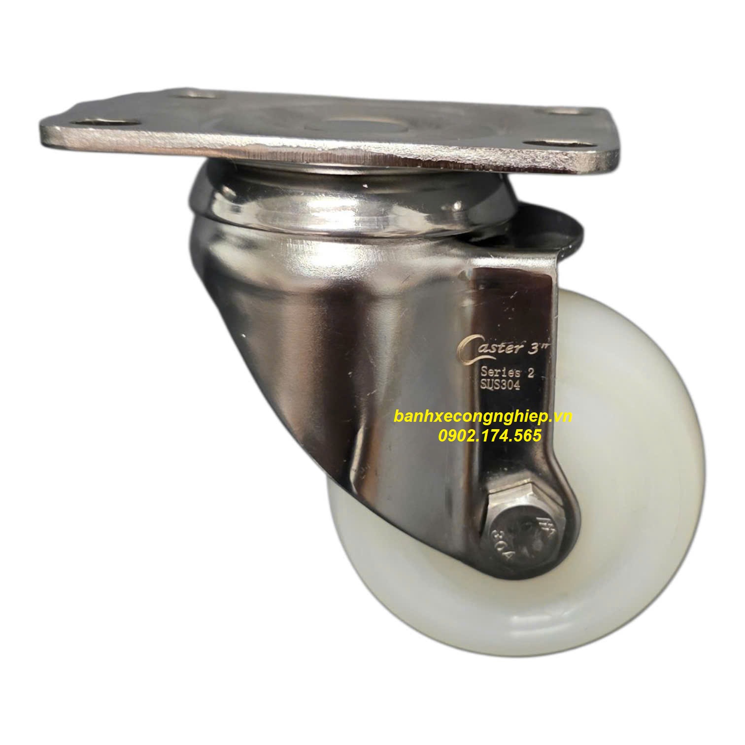 Bánh xe PA75x32 càng inox 304 xoay Caster Serie 2 tiêu chuẩn USA