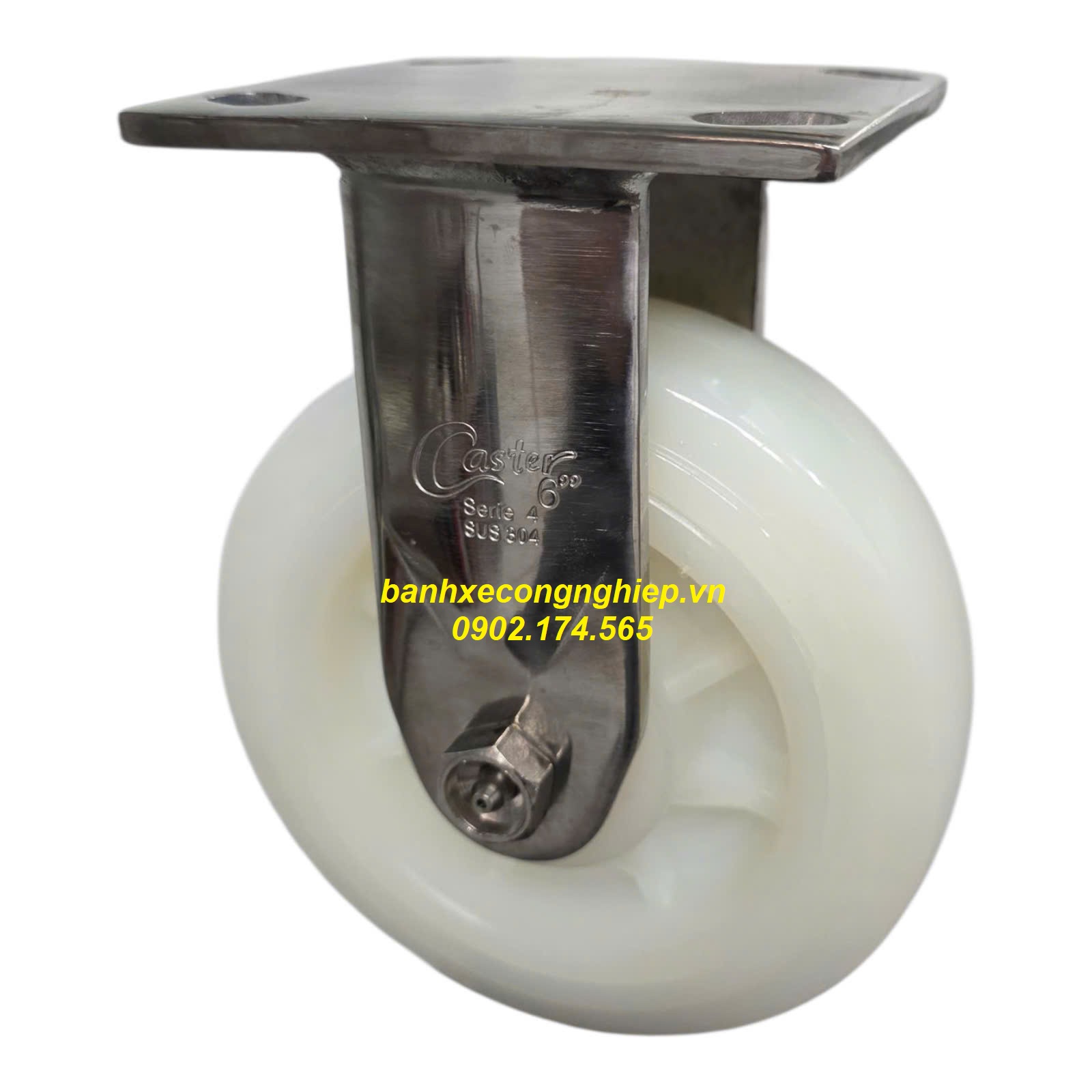 Bánh xe PA150x51 càng inox 304 cố định Caster Serie 4 tiêu chuẩn USA