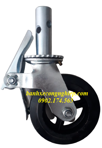Bánh xe giàn giáo chuyên dụng cao su 150 xoay khóa kép