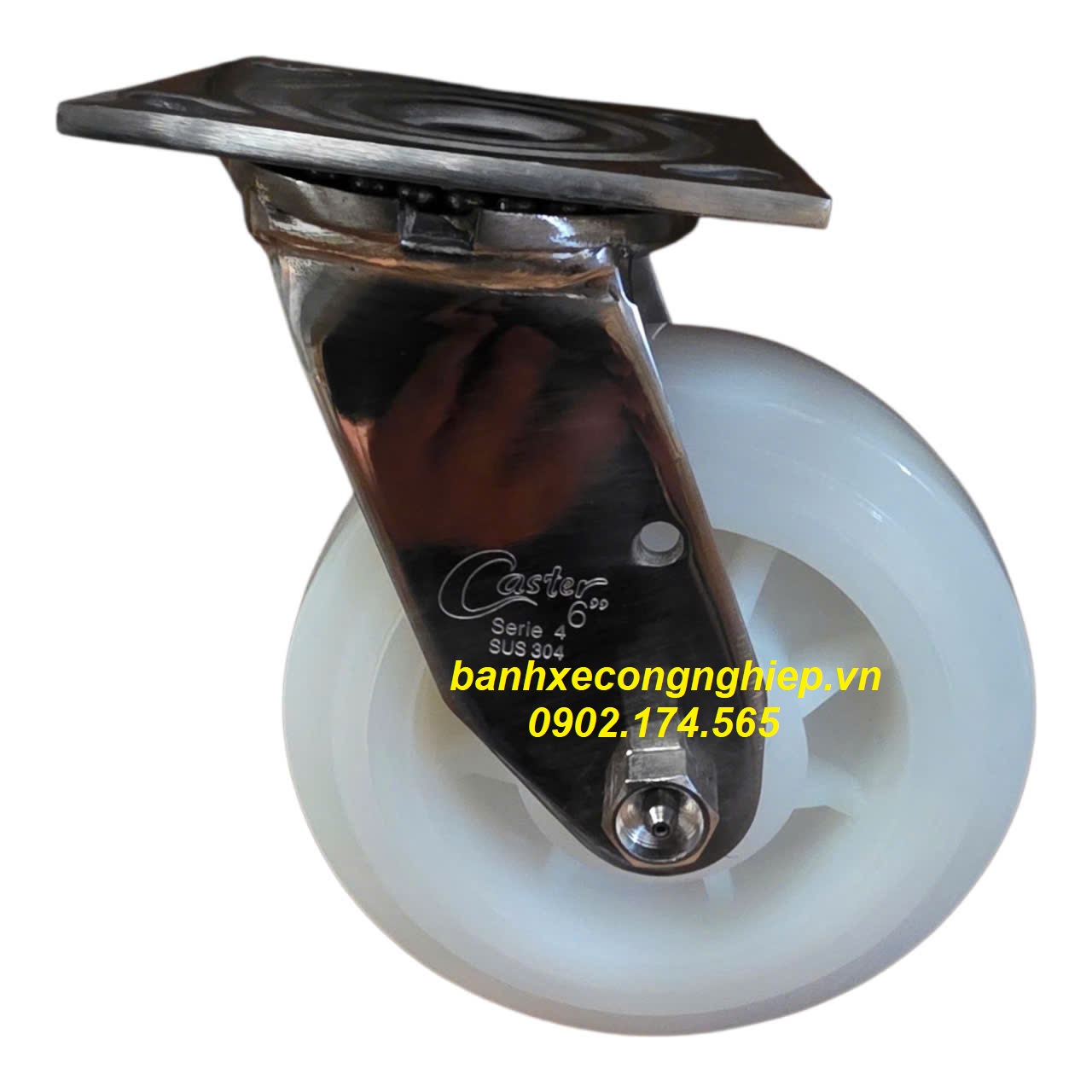 Bánh xe PA150x51 càng inox 304 xoay Caster Serie 4 tiêu chuẩn USA