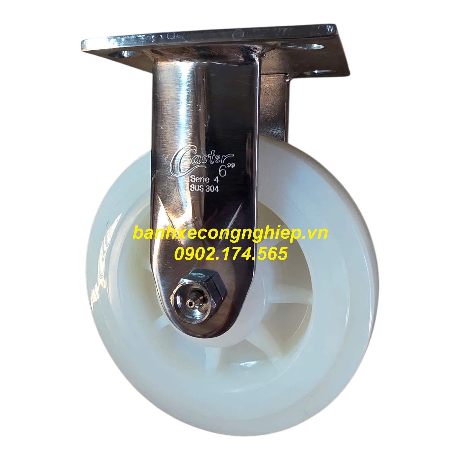 Bánh xe PA150x51 càng inox 304 cố định Caster Serie 4 tiêu chuẩn USA