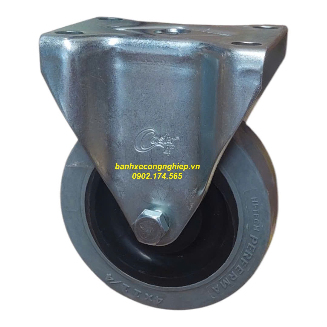 Bánh xe cao su chống tĩnh điện Hi-tech Perferma 100x32 càng cố định Caster Serie 2 tiêu chuẩn USA