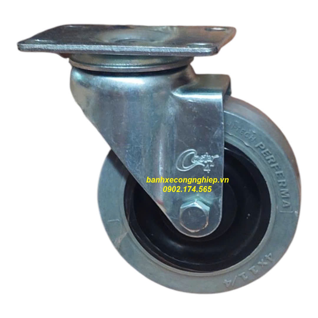 Bánh xe cao su chống tĩnh điện Hi-tech Perferma 100x32 càng xoay Caster Serie 2 tiêu chuẩn USA