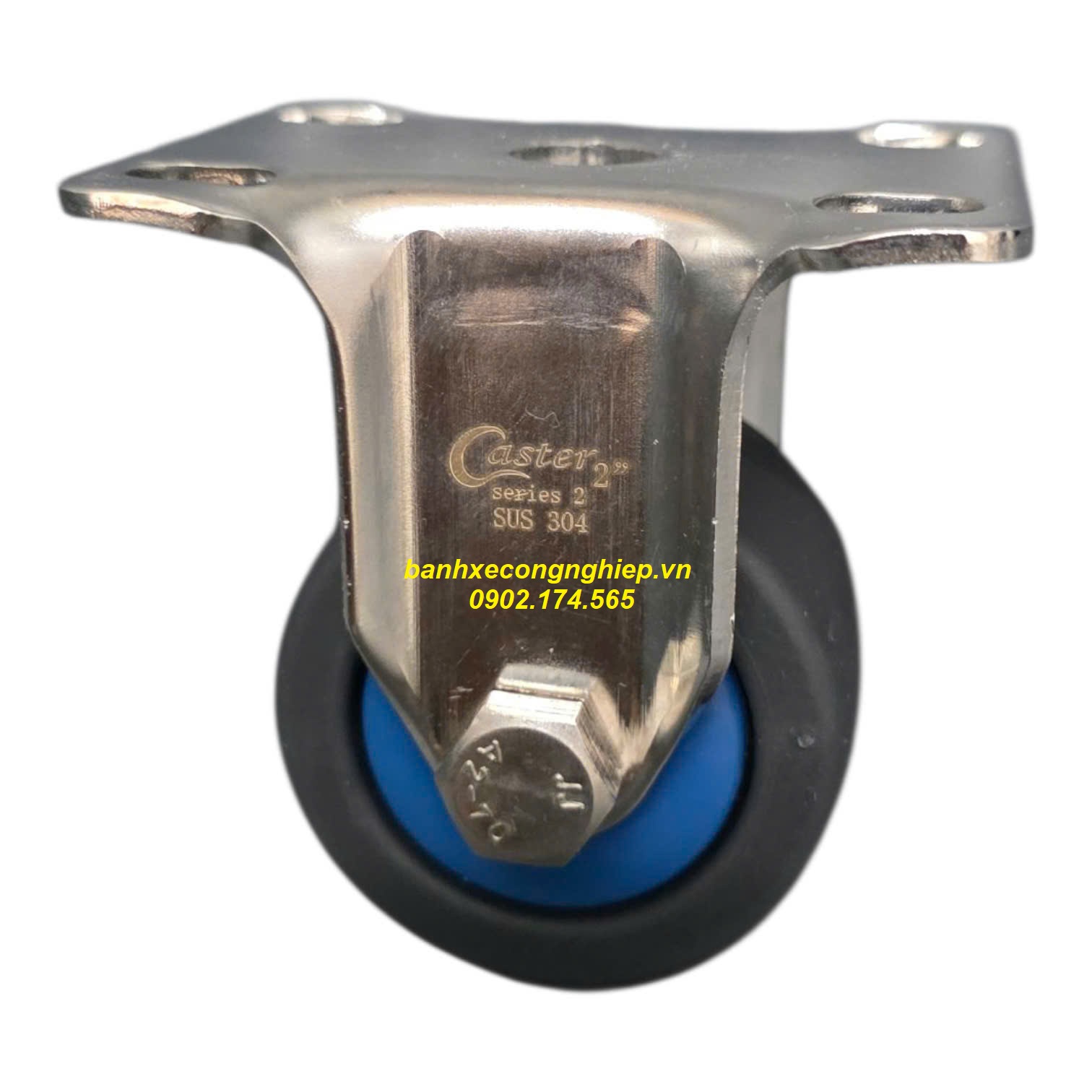 Bánh xe TPR50x28 càng inox 304 cố định Caster Serie 2 tiêu chuẩn USA