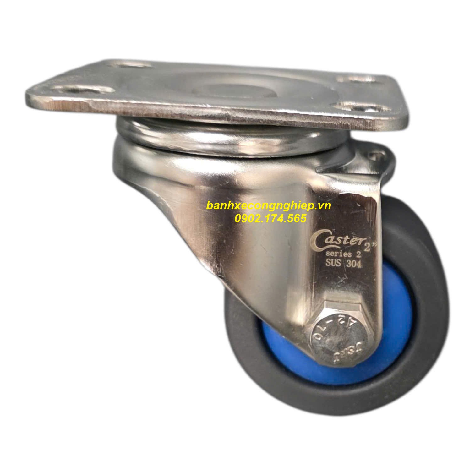 Bánh xe TPR50x28 càng inox 304 xoay Caster Serie 2 tiêu chuẩn USA